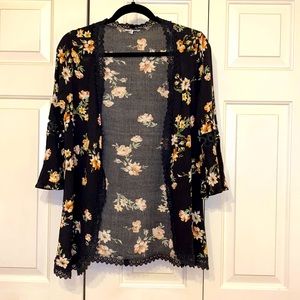 Maurices Floral Open Front Kimono